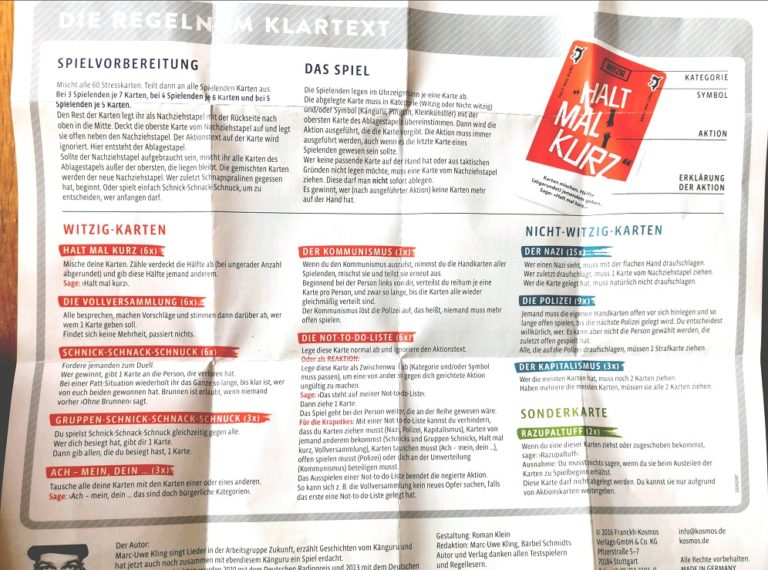Halt mal kurz (Kartenspiel) Anleitung, Regeln & Testbericht